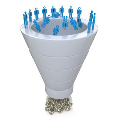Sales Funnel over a white background