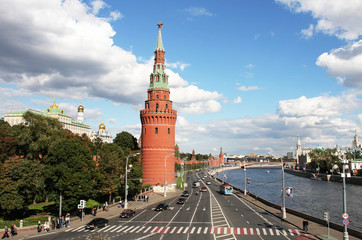 Obraz premium View of the Moscow Kremlin from the Great Stone Bridge. Moscow,
