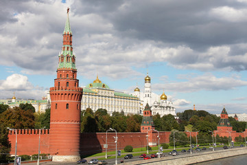Fototapeta premium View of the Moscow Kremlin from the Great Stone Bridge. Moscow,