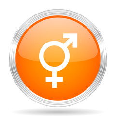 sex orange silver metallic metallic chrome web circle glossy icon