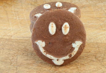 macro of smileys cookies