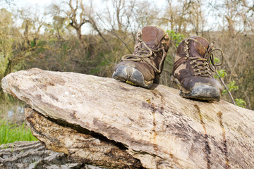 Old hiking shoes