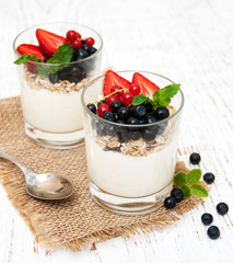 Yogurt with fresh berries