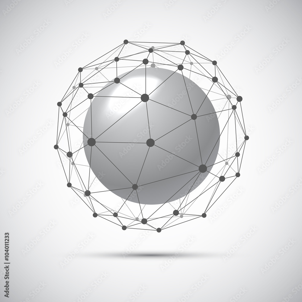 Poster 3d geometric vector structure