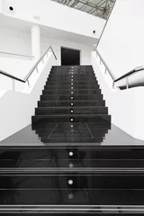 Acrylic prints Stairs Black marble stairs