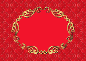 antique background with golden frame