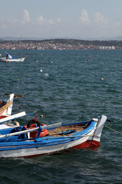 fishermen' boats in Cunda island, Ayvalik, Turkey