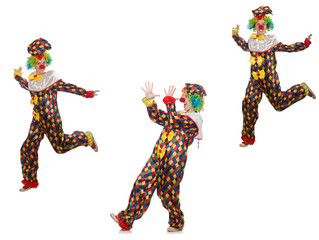 Obraz na płótnie Canvas Set of clown photos isolated on white