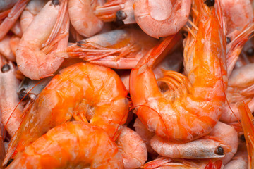 Cooked red shrimps