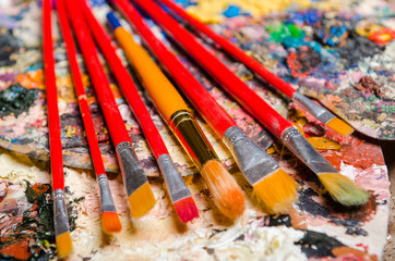 Artist palette in art concept