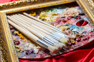 Artist palette in art concept