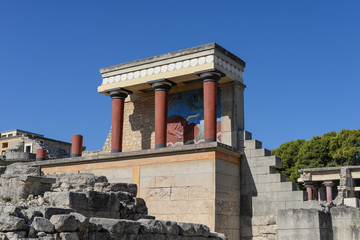 North Entrance of Knossos Palace. Heraklion. Crete.