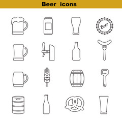 Beer vector icons set