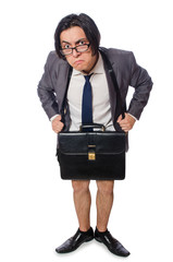 Funny man in business concept