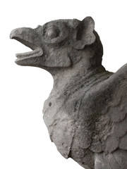 Gargoyle of Notre Dame, Paris, isolated. Clipping path included.
