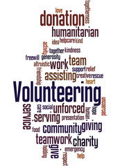 Obraz premium Volunteering, word cloud concept 7