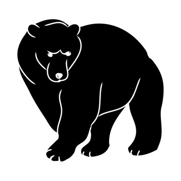 Brown bear - black silhouette