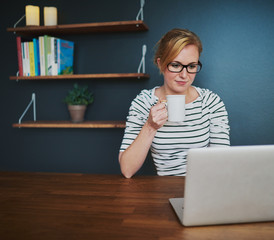 Female entrepreneur working at desk