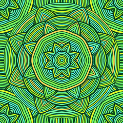 Fototapeta premium Green Ethnic Pattern
