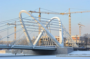 Сonstruction cranes and Lazarevsky bridge