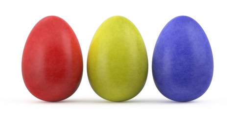 colorful easter eggs isolated on white background