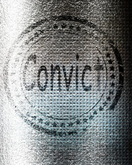 Convict stamp on a grunge background