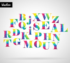  Rainbow alphabet set
