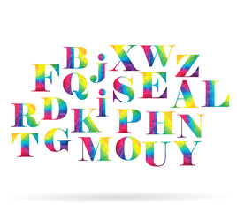  Rainbow alphabet set