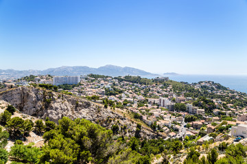 Fototapeta na wymiar Marseille. View outskirts of the city