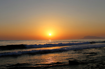 sunset on the sea