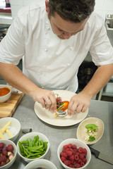 Chef prepares food
