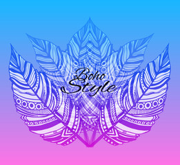 Trendy boho style patterned elements.