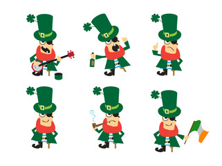 Collection of humor character for Saint Patricks design. 