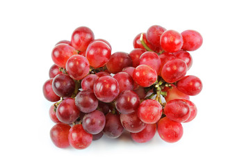 fresh red grape on white background