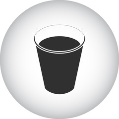 Coffee paper cup tea simple icon on round background