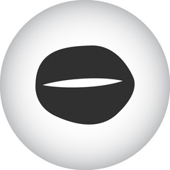 Coffee bean simple icon on round background