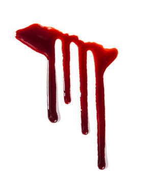 Splattered blood stains on white background