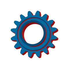 3d cogwheel icon isolated on white background. Vector illustrati
