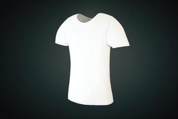 Fototapeta premium White blank t-shirt on a black background, mock up, 3d render