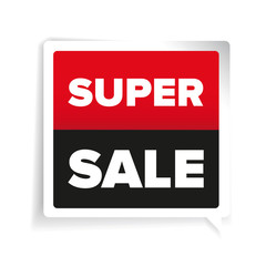 Super sale sticker vector red