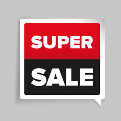 Super sale sticker vector red