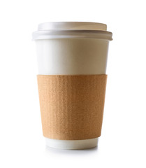 Paper cup  isolated on white