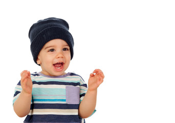 Adorable baby with wool cap