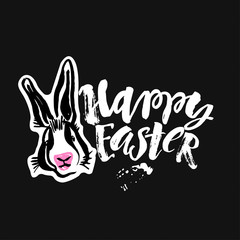 Happy Easter inspirational quote handwritten with black ink and