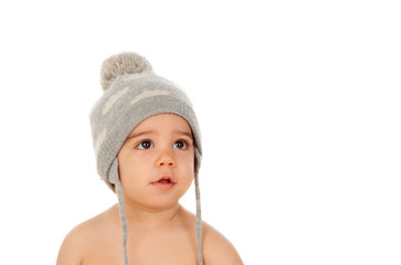 Adorable baby with wool cap