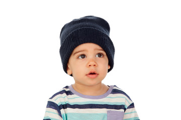 Adorable baby with wool cap