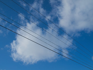 Fototapeta premium 雲と電線