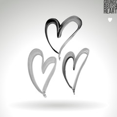Brush stroke and texture. Heart symbol. Vector design.
