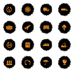 Cargo shipping icons set