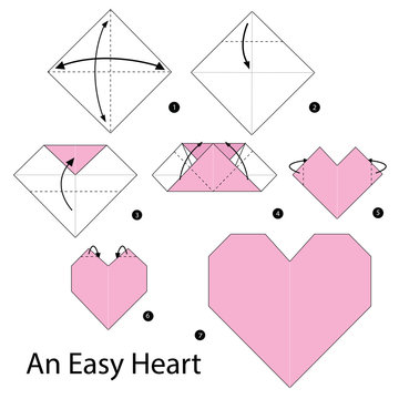 Step by step instructions how to make origami An Easy Heart.